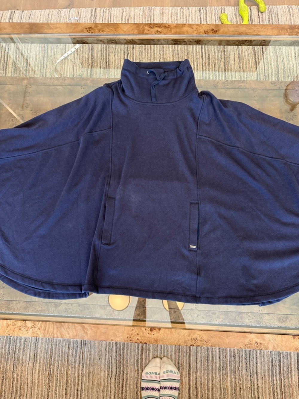 Ugg Navy Blue Cozy Funnel Neck Poncho